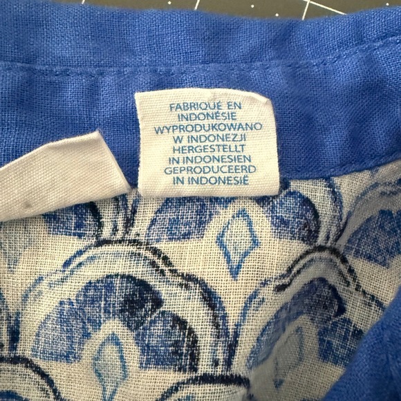 Sigrid Olsen Womens Small Linen Pop Over Tunic Top Coastal Beach Resort Vacation - Picture 7 of 8